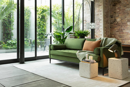 light green sofa