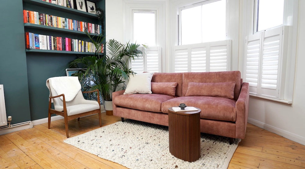 terracotta pink sofa