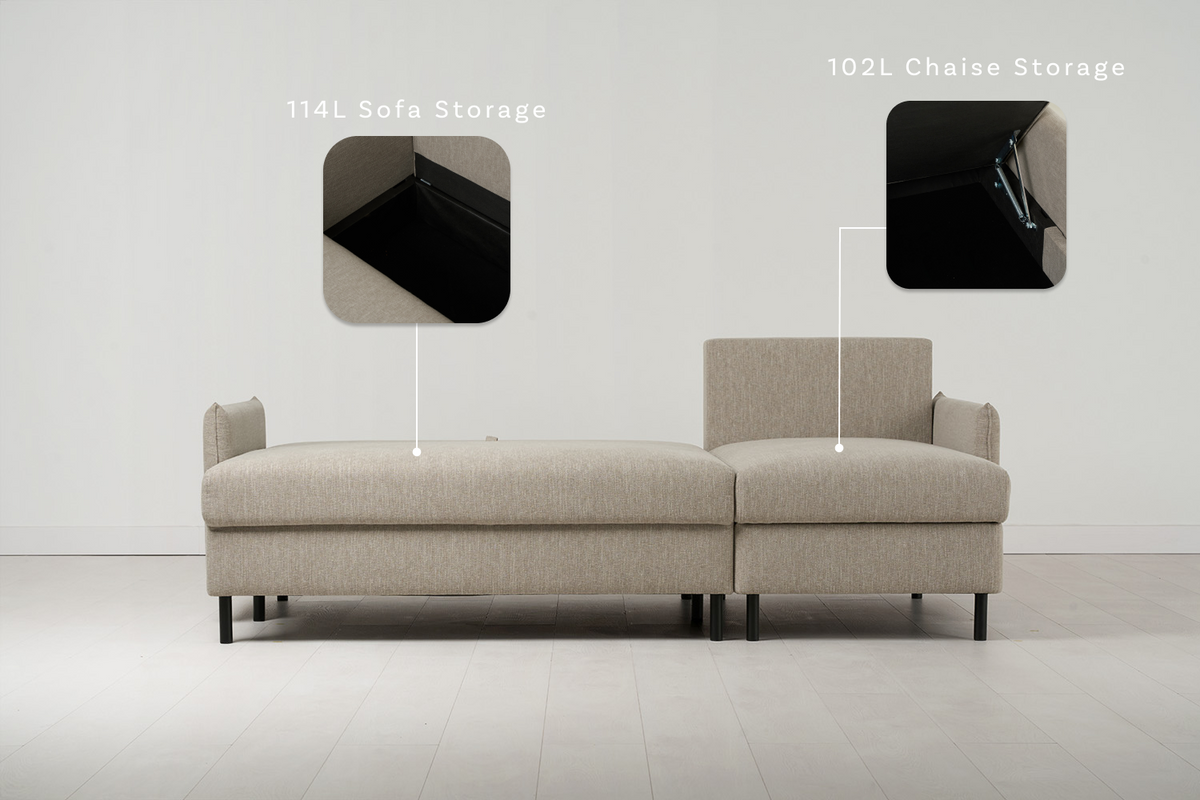 Model 12 3 Seater Right Chaise Sofa Bed With Storage