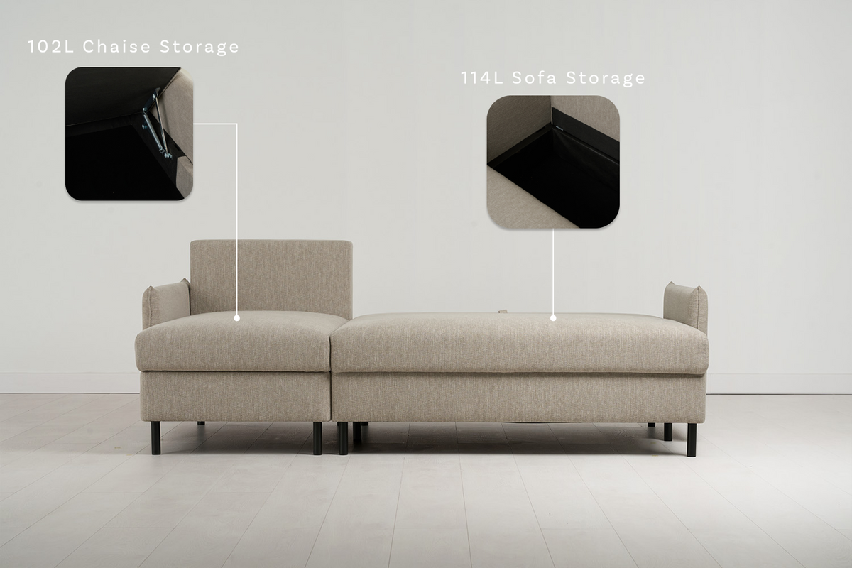 Model 12 3 Seater Left Chaise Sofa Bed With Storage