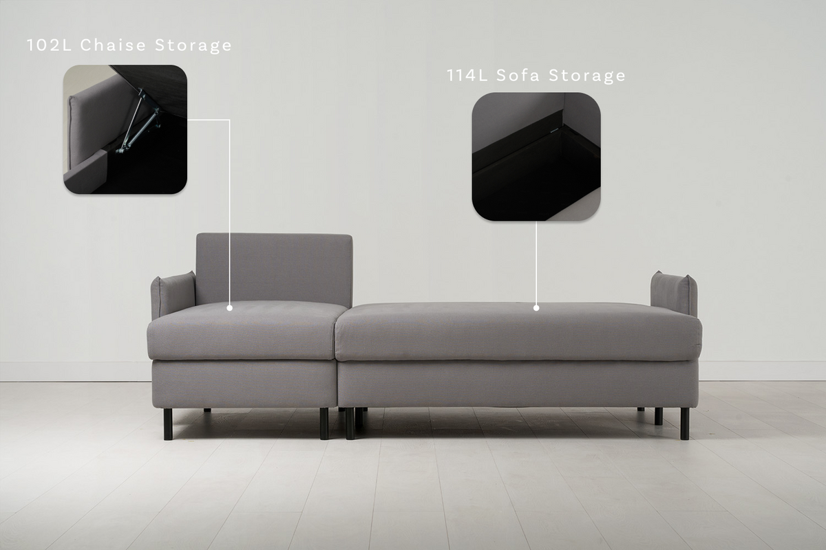 Model 12 3 Seater Left Chaise Sofa Bed With Storage