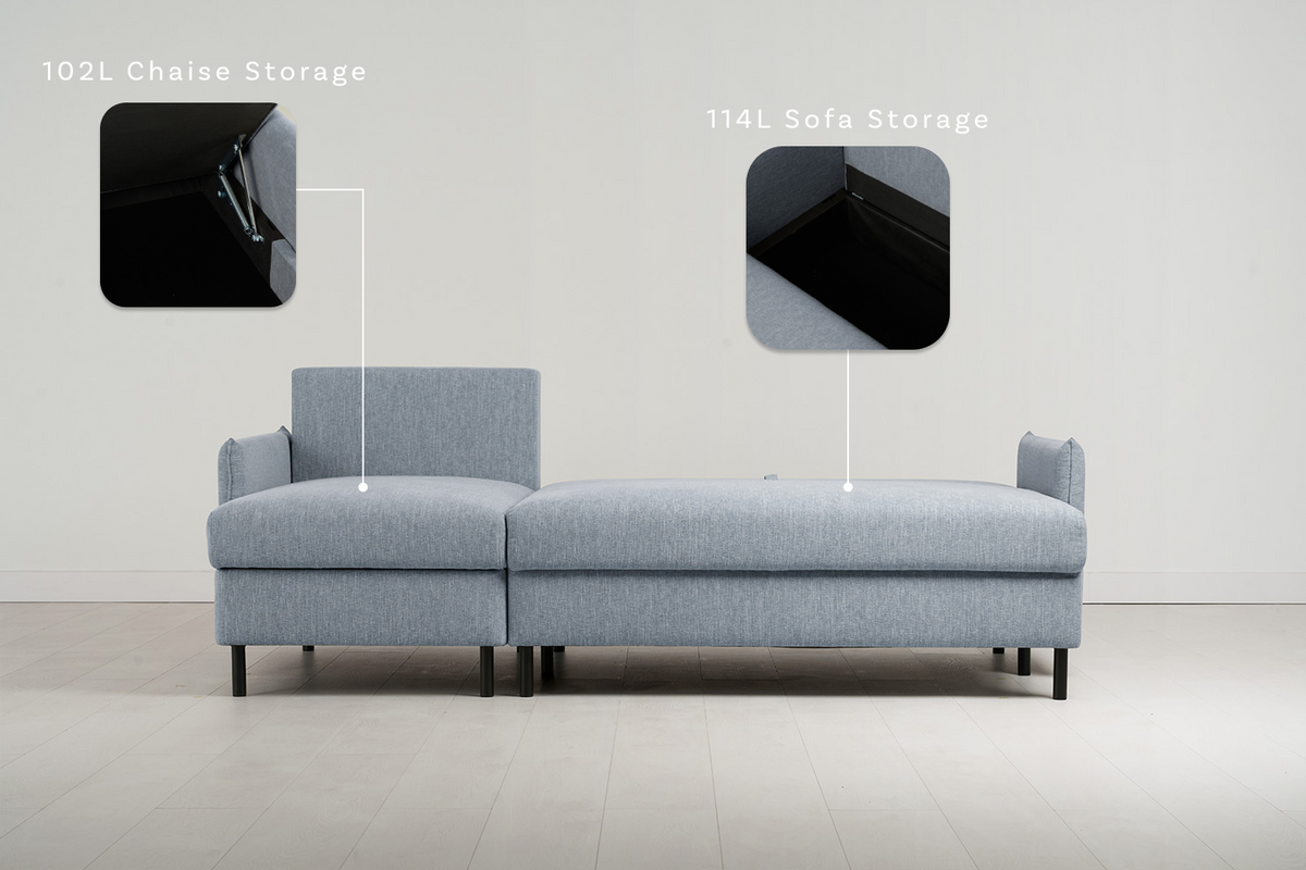 Model 12 3 Seater Left Chaise Sofa Bed With Storage