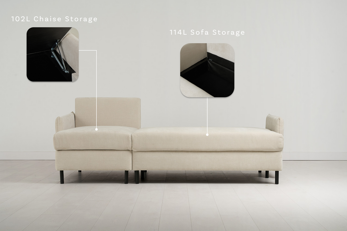 Model 12 3 Seater Left Chaise Sofa Bed With Storage