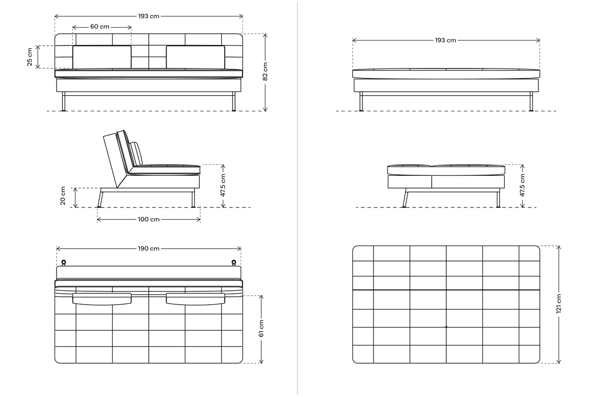Model 11 3-Seater Sofa Bed