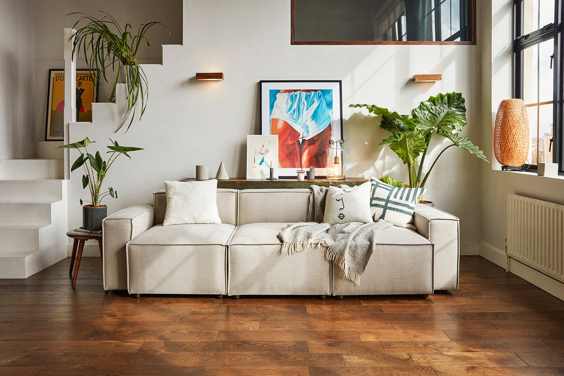 3 seater white modular sofa