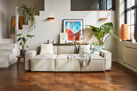 3 seater white modular sofa