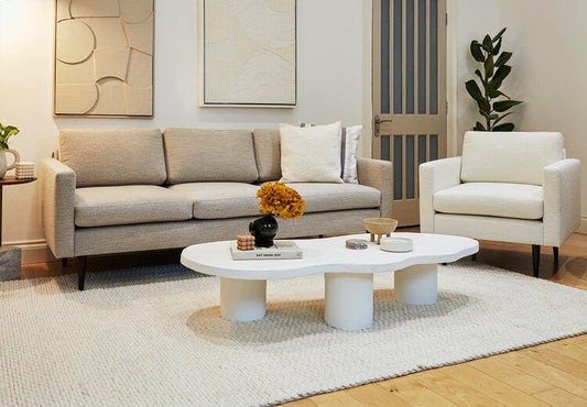 cream boucle sofas