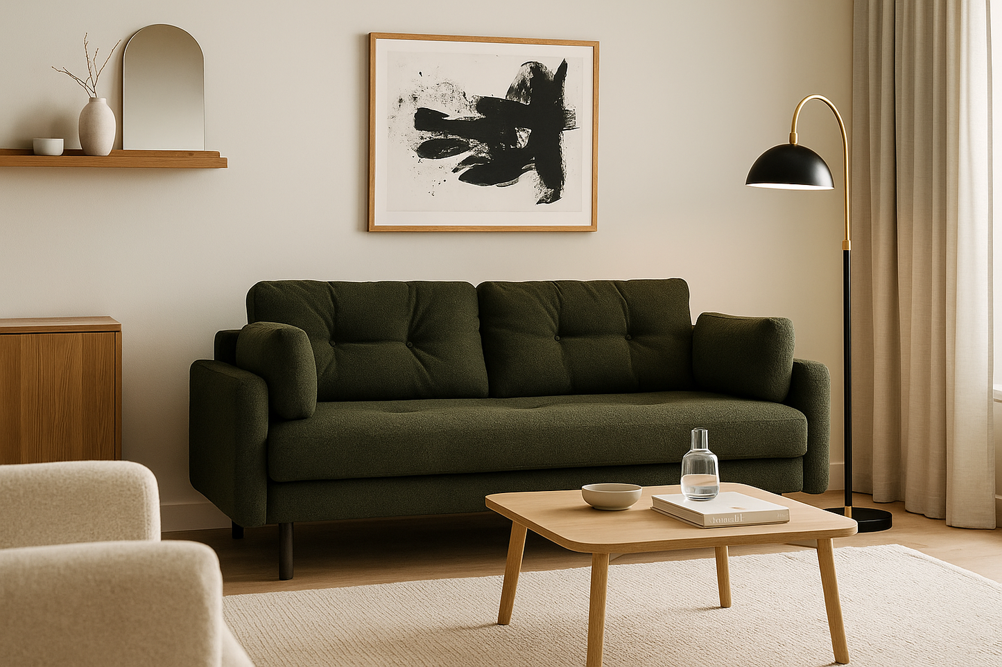 Model 04 Sofa Bed 3 Seater, Fern