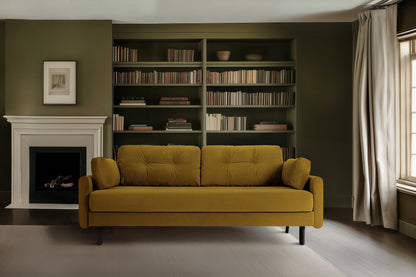 Model 04 Sofa Bed 3 Seater, Oak / Mustard