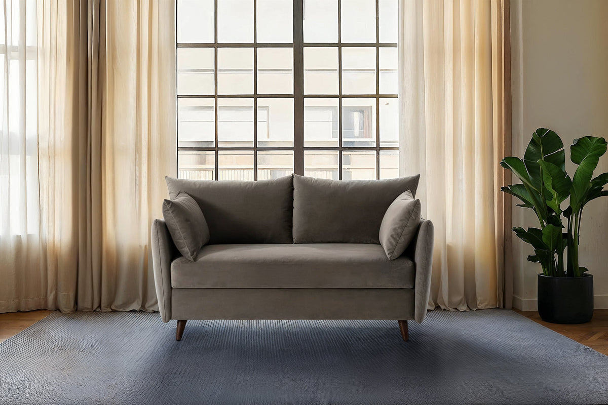 Model 08 Sofa Bed 2 Seater, Oak / Elephant