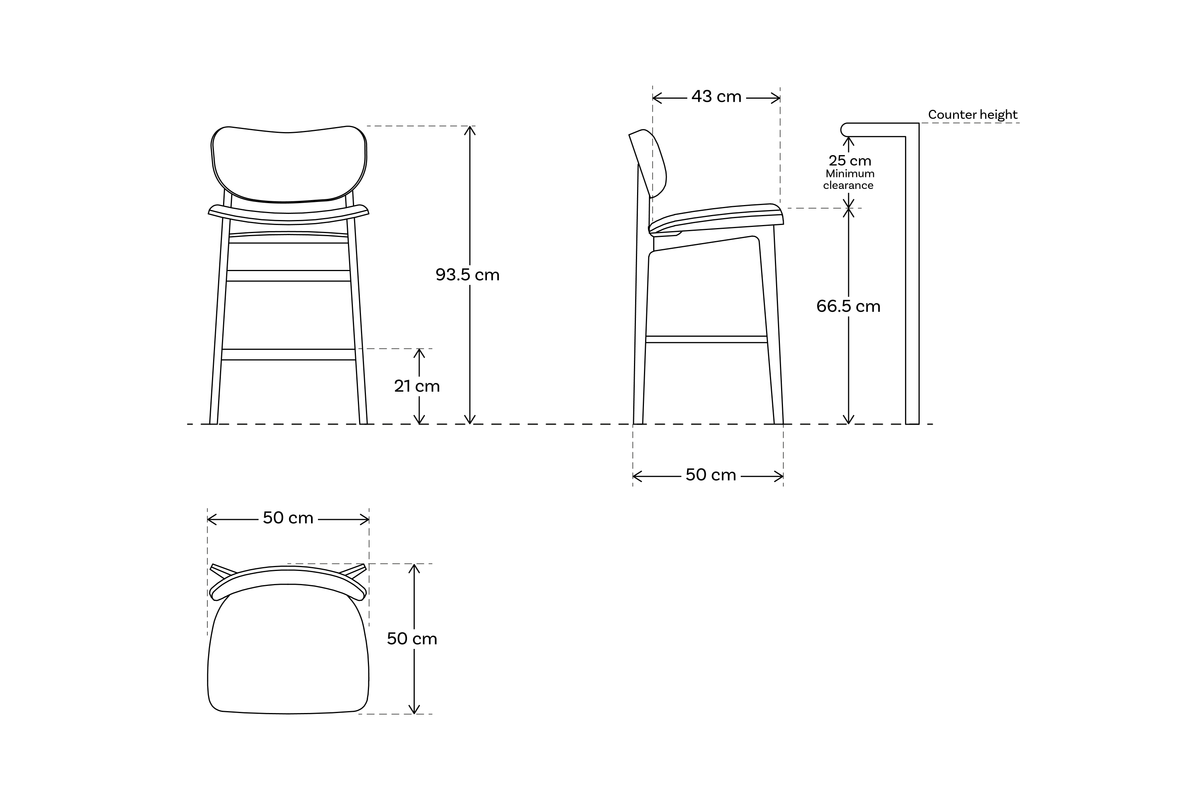 Bar Stool 02, White Oak / Oatmeal