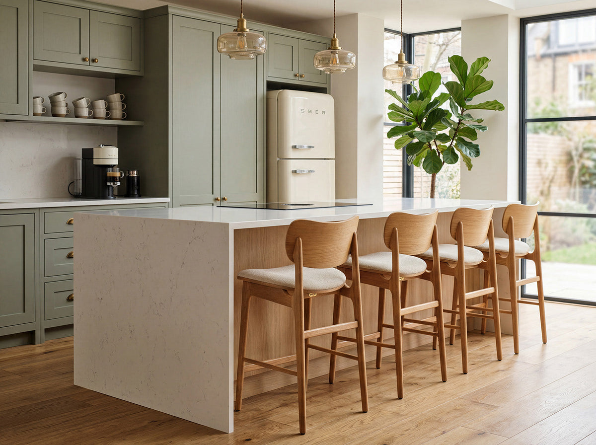 Bar Stool 02, White Oak / Oatmeal