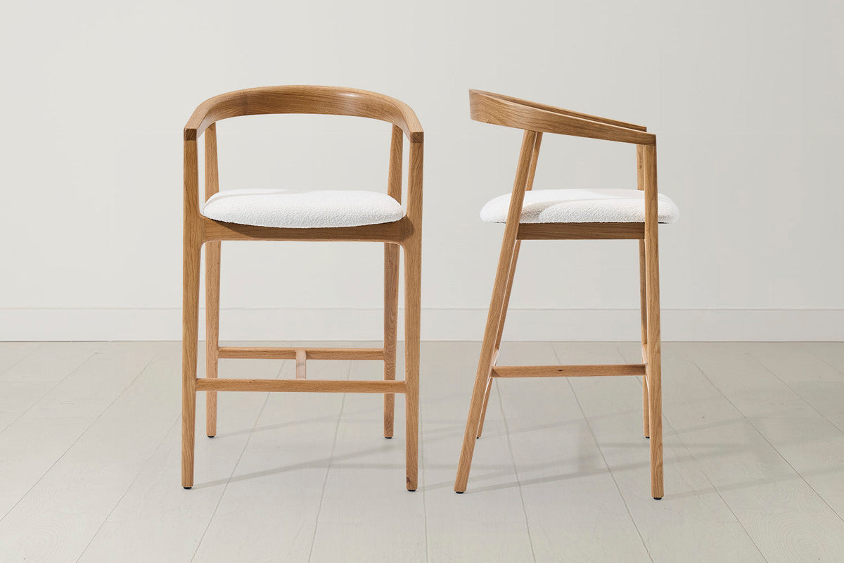 Bar Stool 01, Oak / Ivory