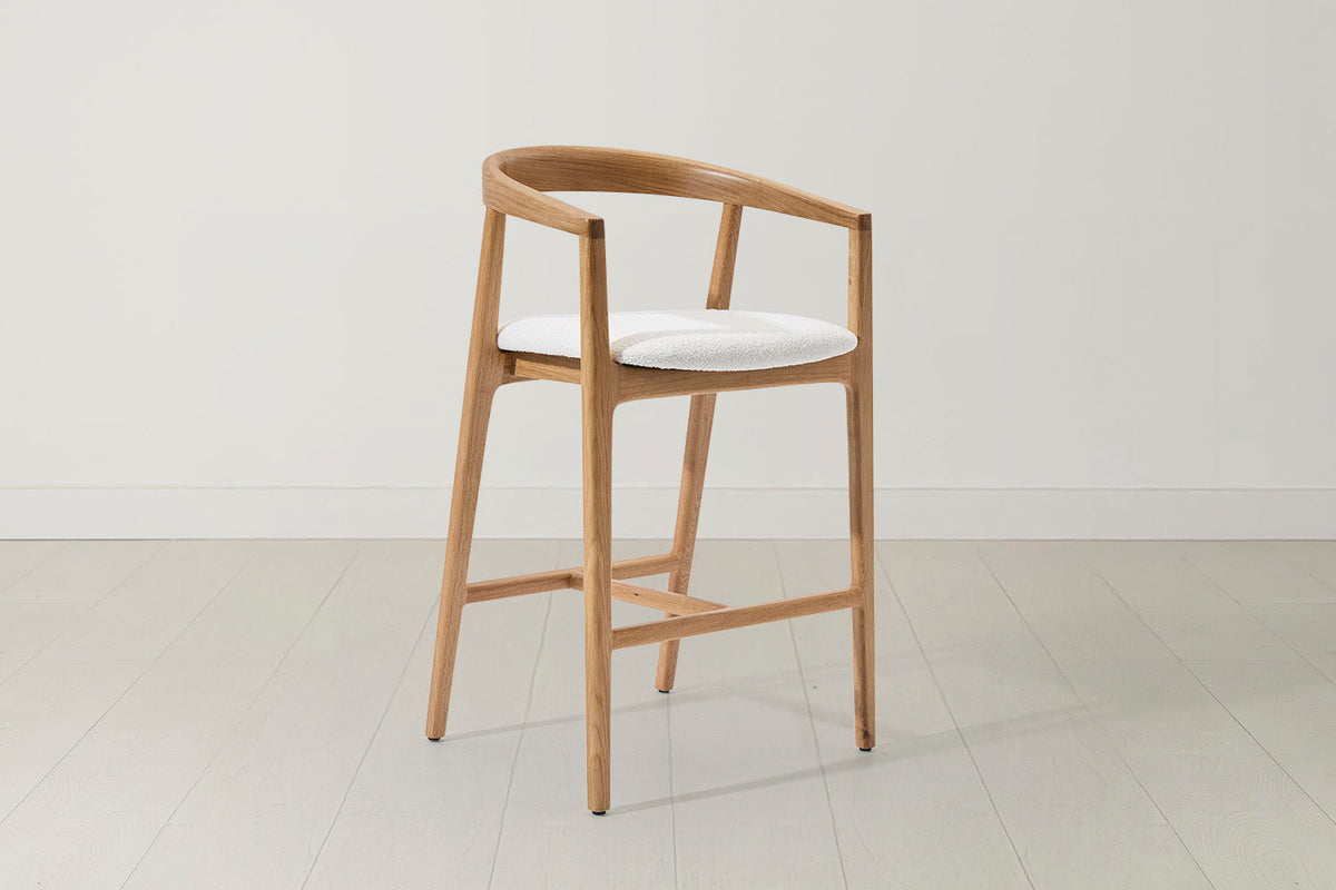 Bar Stool 01, Oak / Ivory