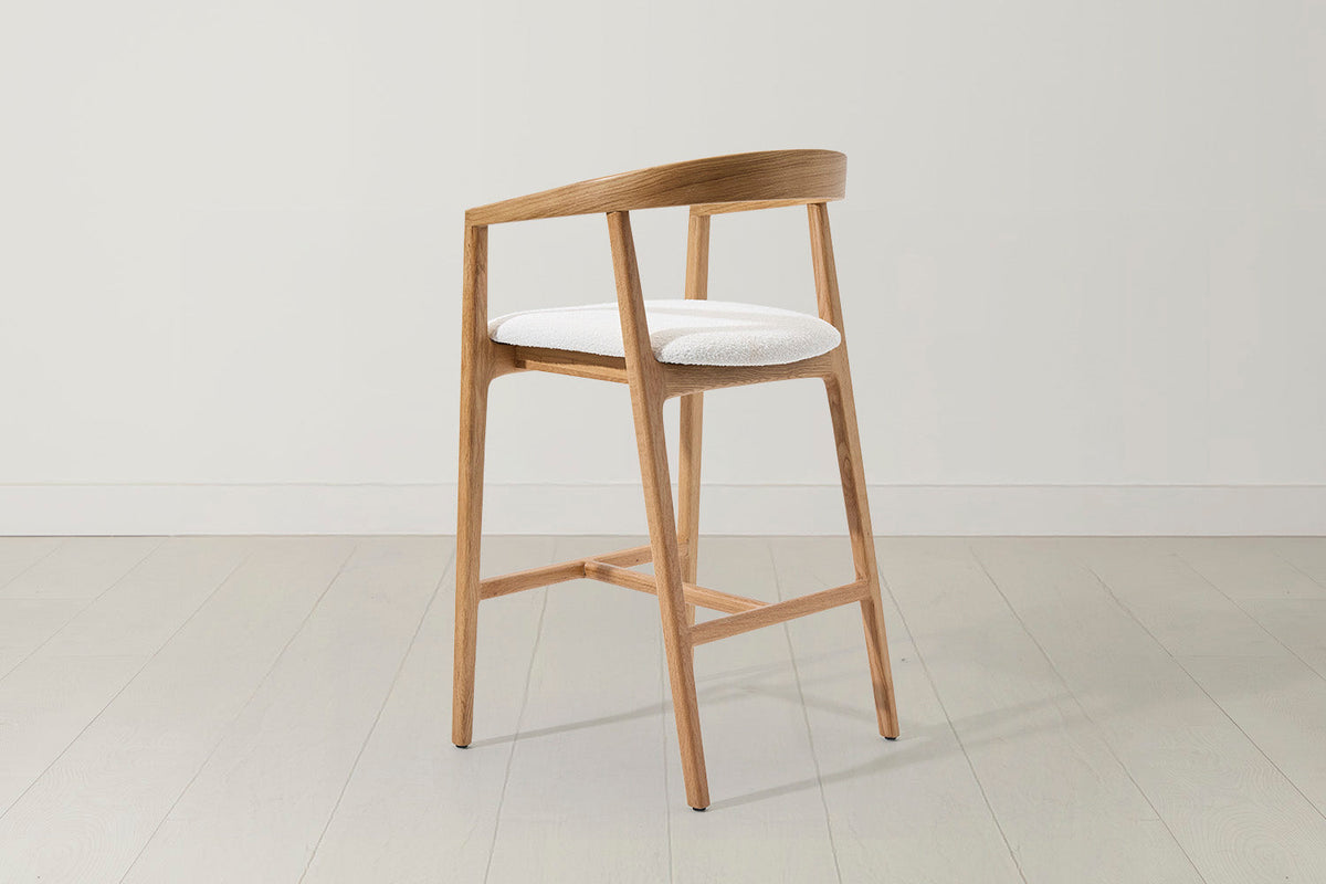 Bar Stool 01, Oak / Ivory