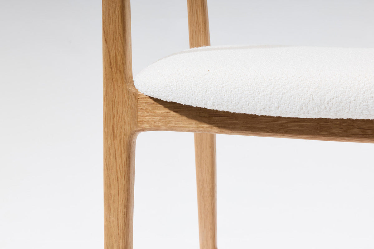 Bar Stool 01, Oak / Ivory