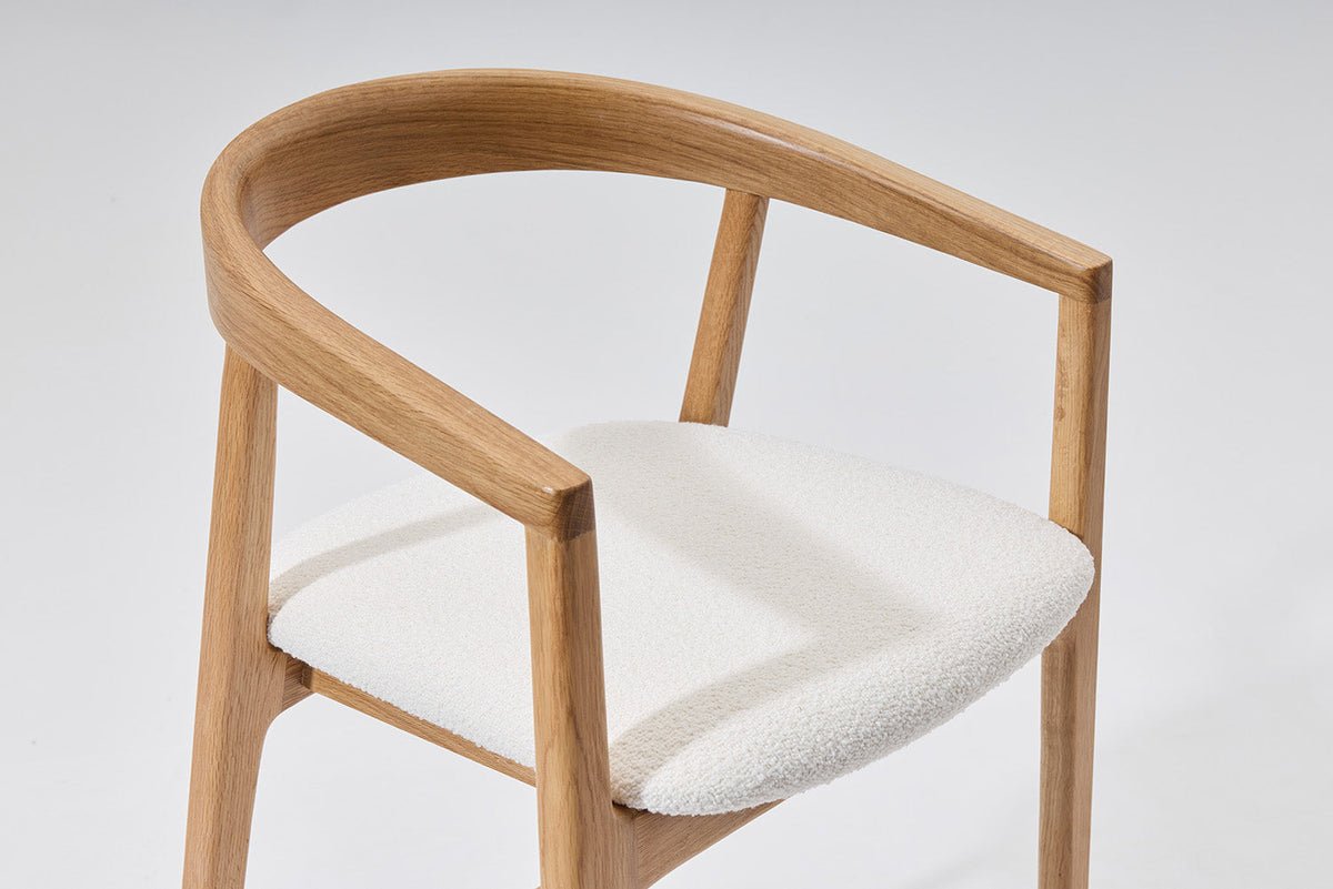 Bar Stool 01, Oak / Ivory