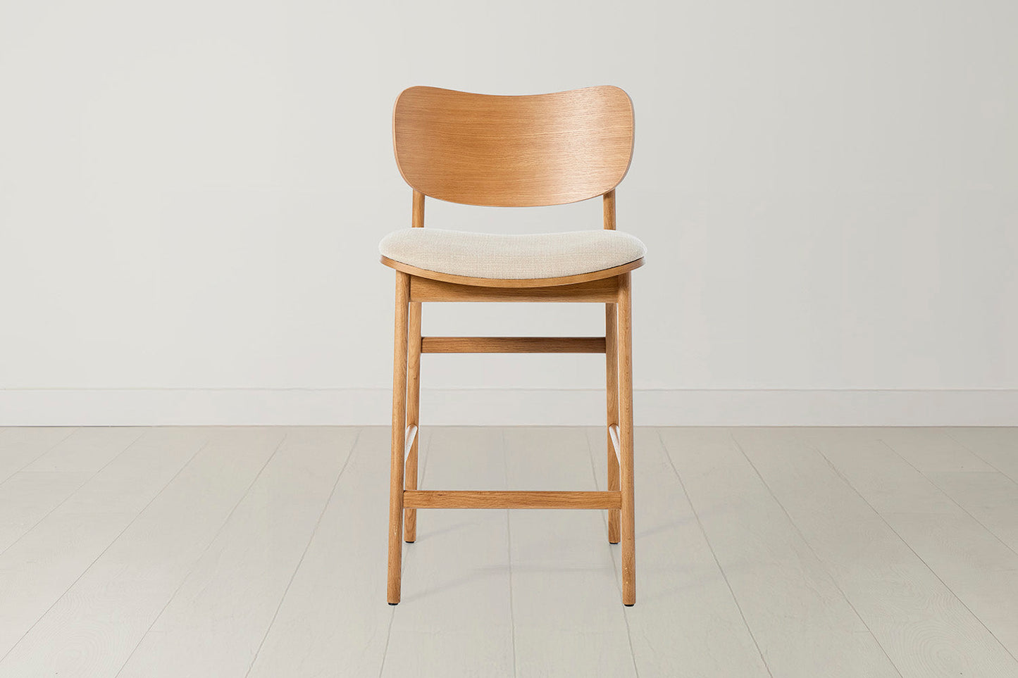 Bar Stool 02, White Oak / Oatmeal