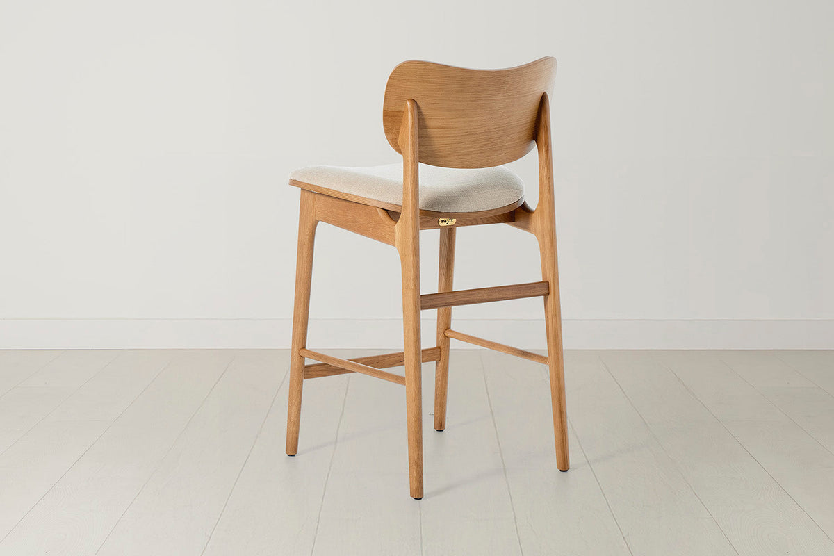 Bar Stool 02, White Oak / Oatmeal