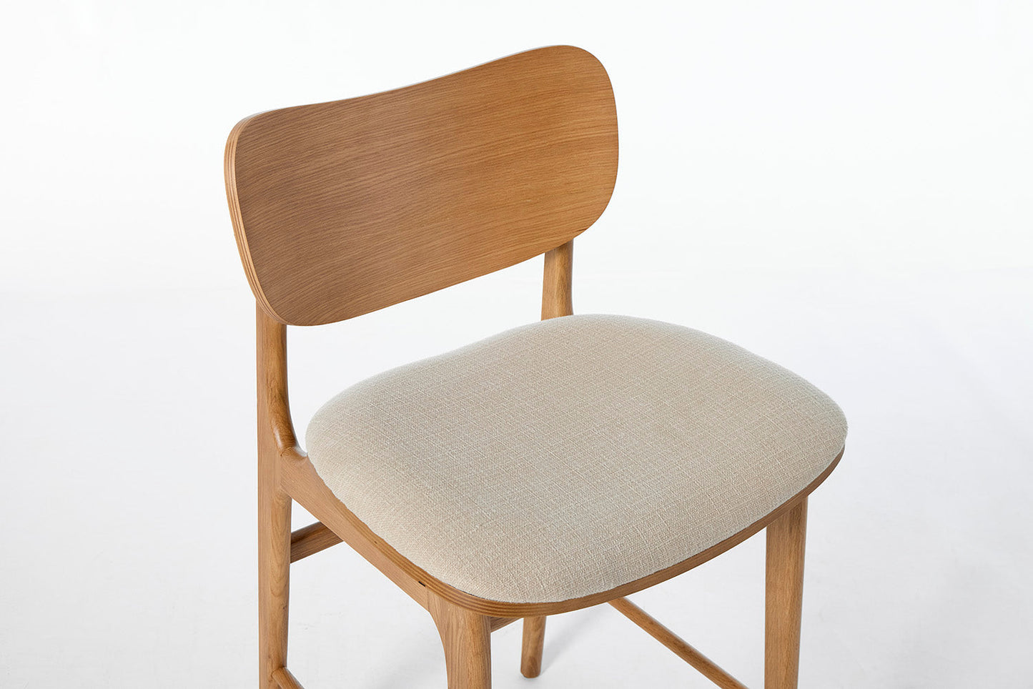 Bar Stool 02, White Oak / Oatmeal