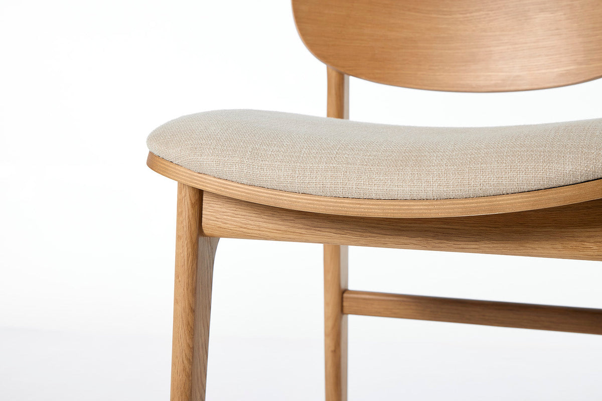 Bar Stool 02, White Oak / Oatmeal