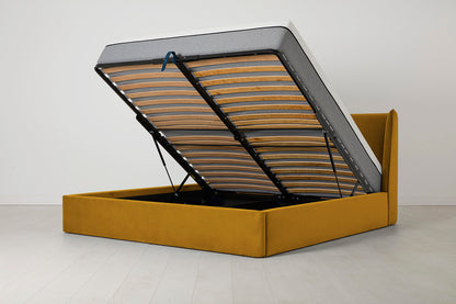 Bed 03 Storage Super King Sized Bed, Mustard