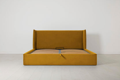 Bed 03 Storage Super King Sized Bed, Mustard