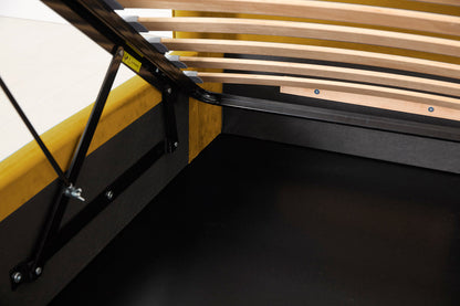 Bed 03 Storage Super King Sized Bed, Mustard