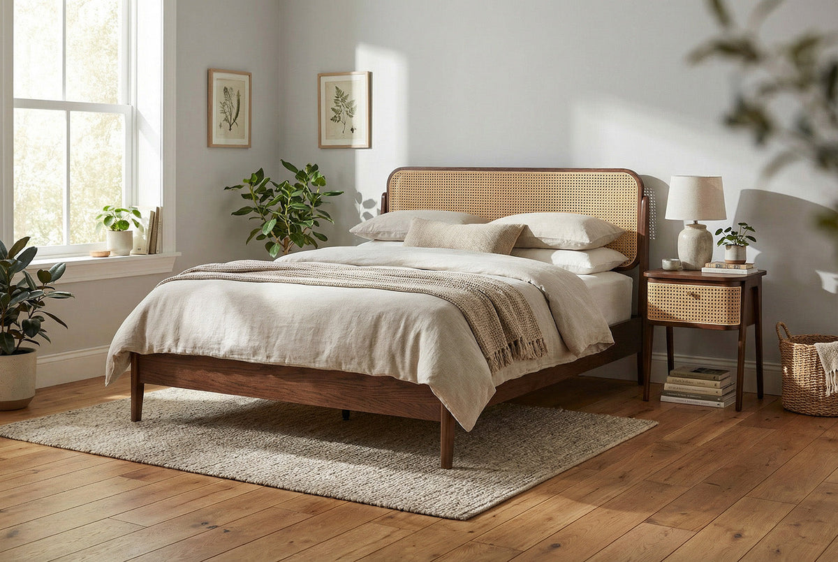 Bed 04 Double Bed, Walnut