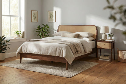 Bed 04 Double Bed, Walnut