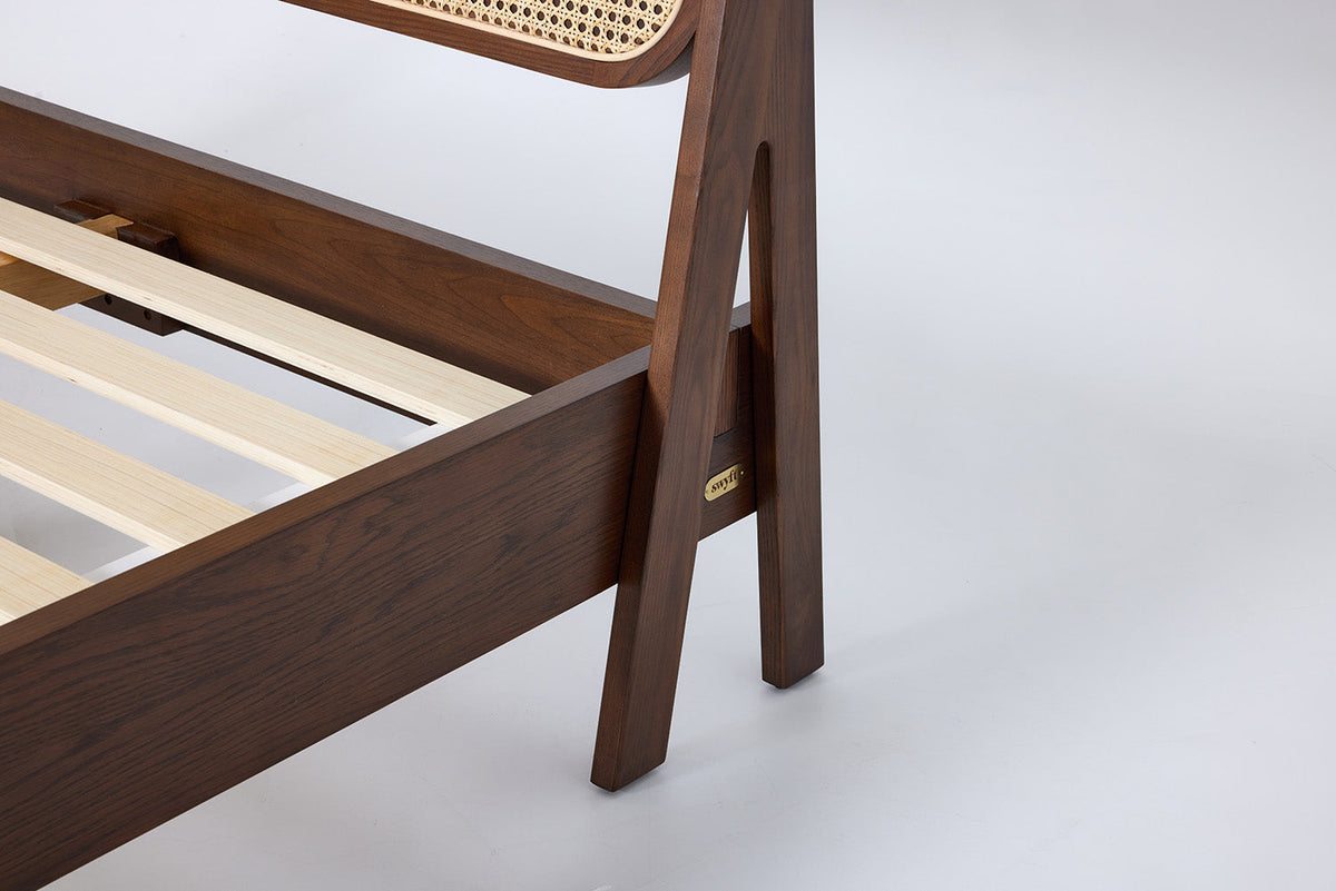 Bed 04 Double Bed, Walnut