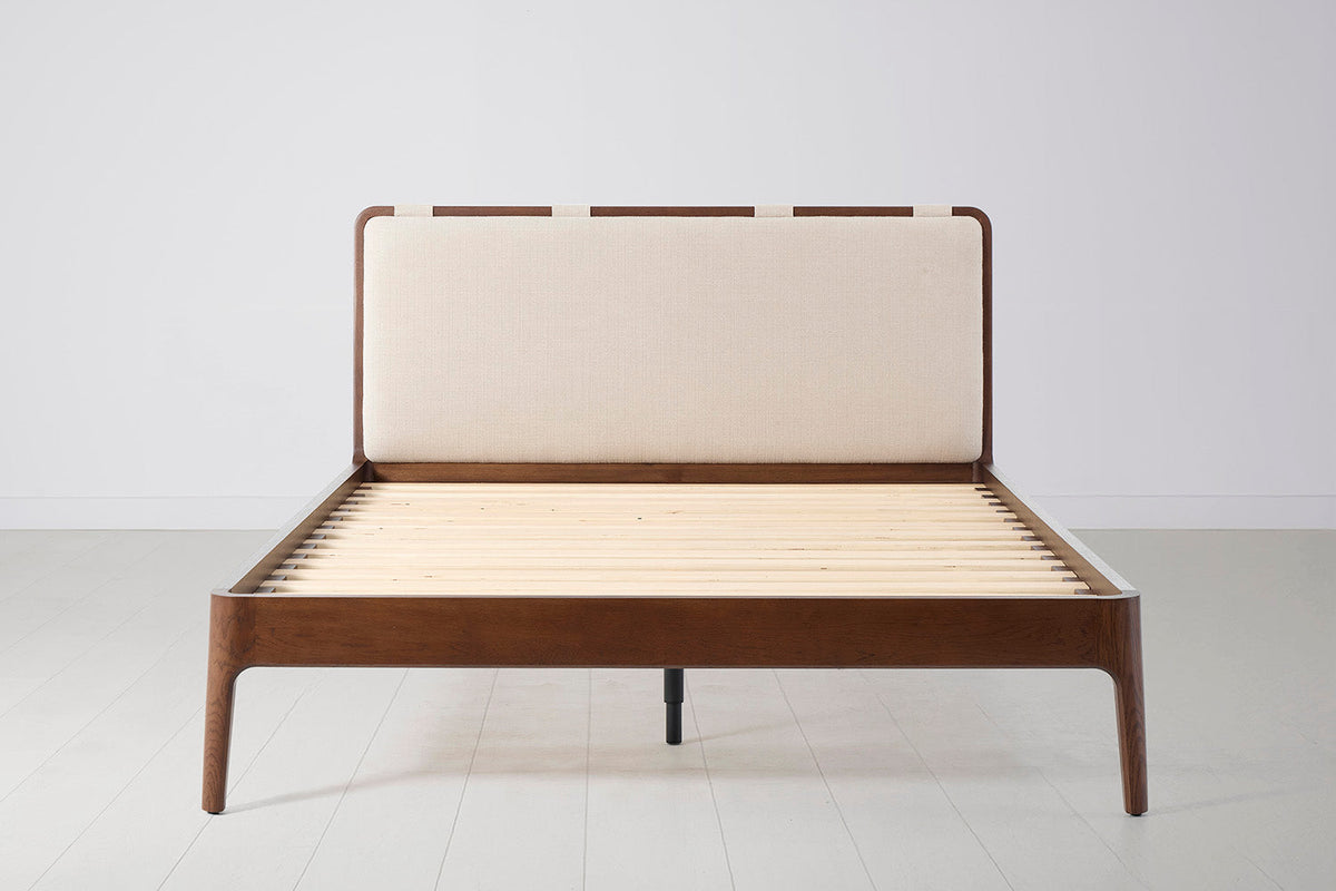 Bed 05 King Sized Bed, Walnut / Oatmeal
