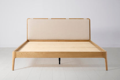 Bed 05 Super King Sized Bed, Oak / Oatmeal