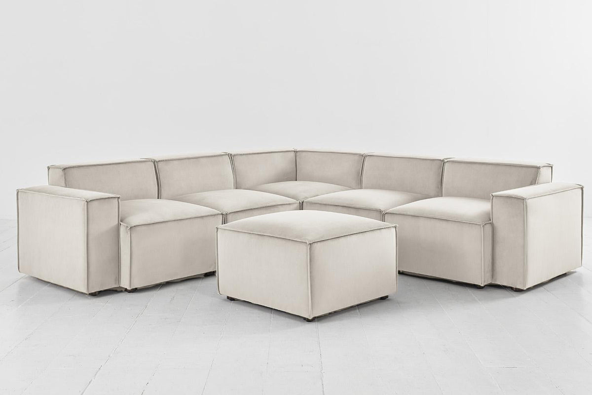 Model 03 Corner Sofa with Ottoman, Bone