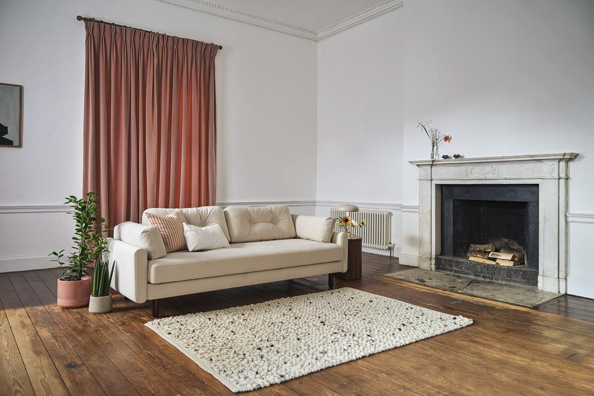 Model 04 Sofa Bed 3 Seater, Oak / Bone