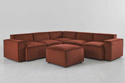 Model 03 Corner Sofa with Ottoman, Brick