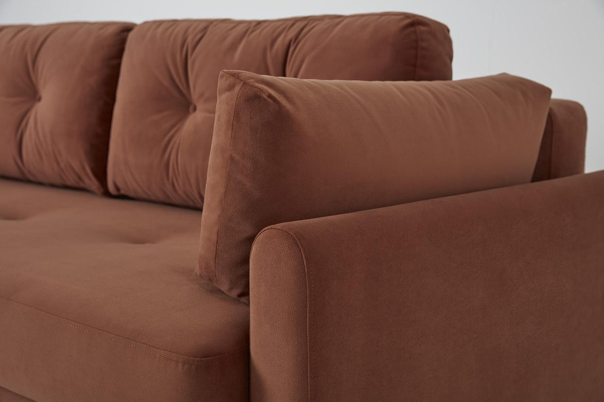 Model 04 Sofa Bed 3 Seater, Oak / Brick