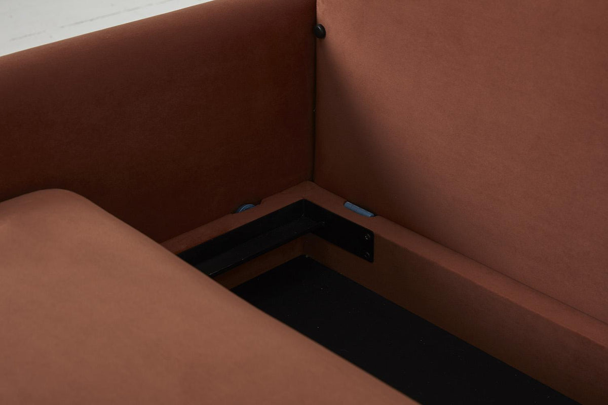 Model 04 Sofa Bed 3 Seater, Oak / Brick