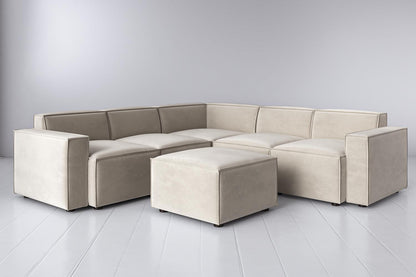 Model 03 Corner Sofa with Ottoman, Chalk