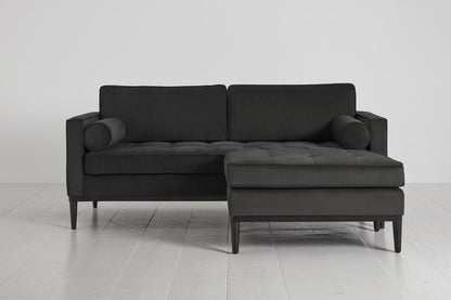 Ottoman in grey velvet