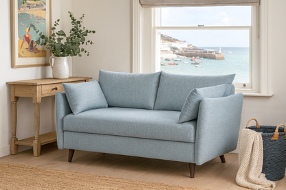 Model 08 Sofa Bed 2.5 Seater, Oak / Seaglass
