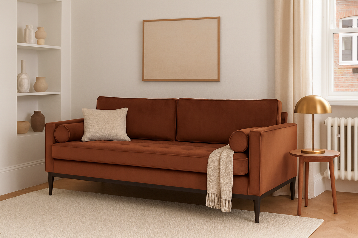 Model 02 3-Seater Sofa, Umber