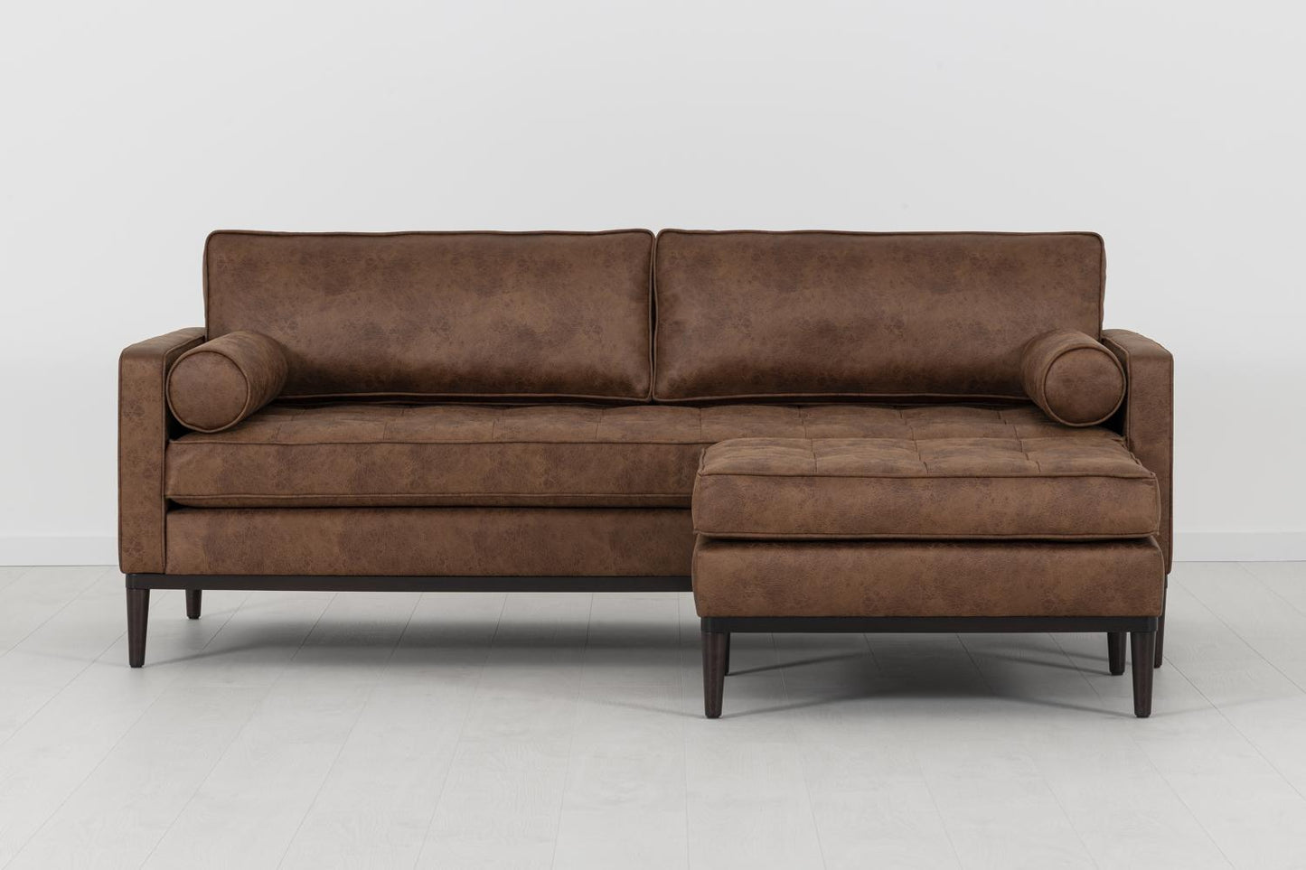 Model 02 3-Seater Sofa with Ottoman, Chestnut