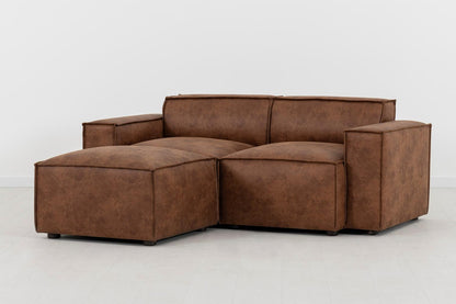 Model 03 2-Seater Left Chaise Sofa, Chestnut