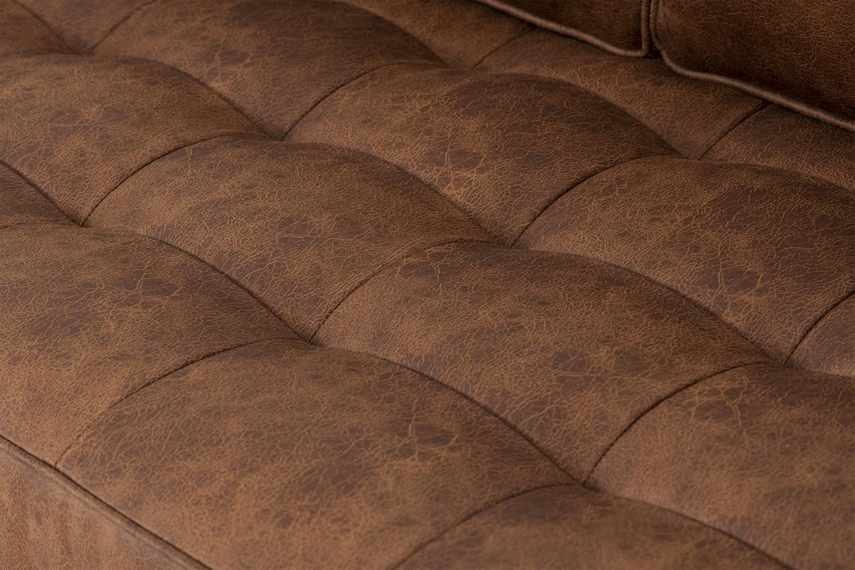 Model 02 2-Seater Sofa with Ottoman, Chestnut