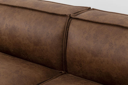 Model 03 2-Seater Right Chaise Sofa, Chestnut