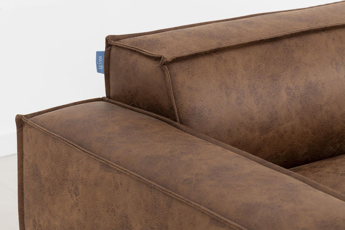 Model 03 Corner Sofa with Ottoman, Chestnut