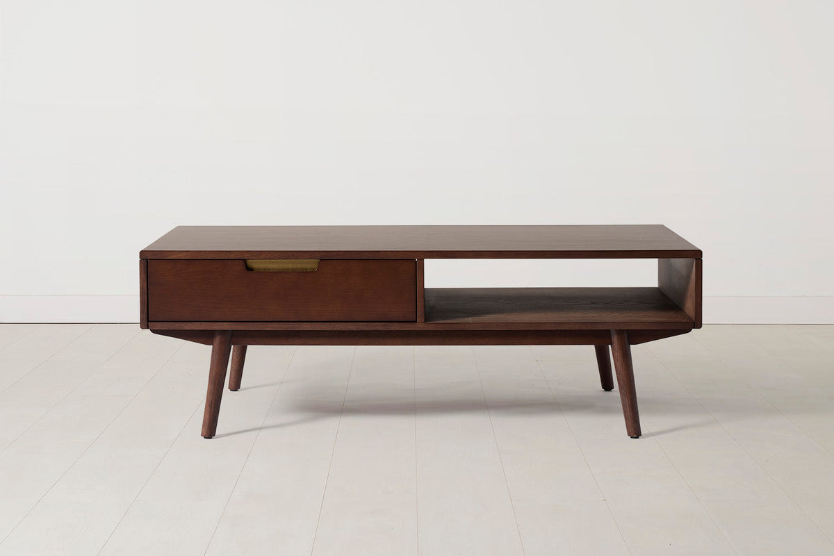 Coffee Table 01, Walnut / Two drawers with shelf