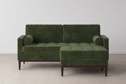 Ottoman in green mottled velvet