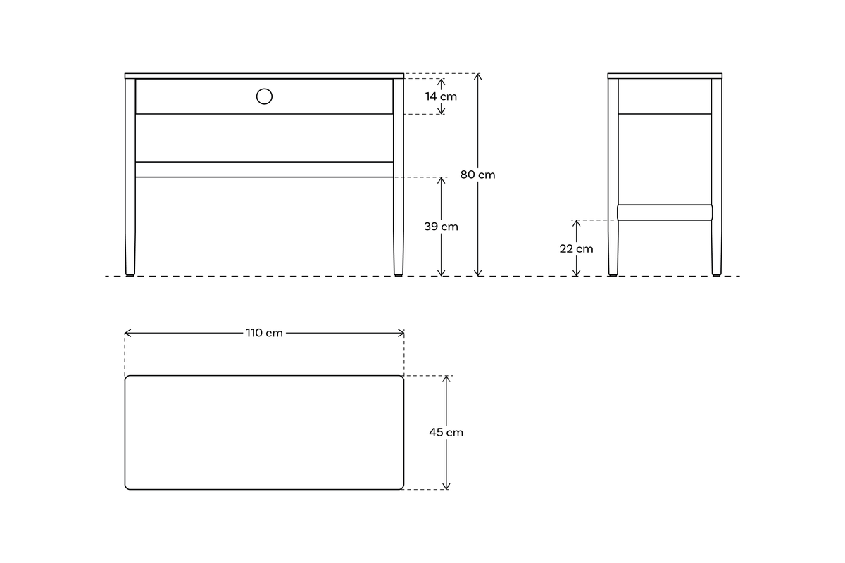 Console Table 02, Oak